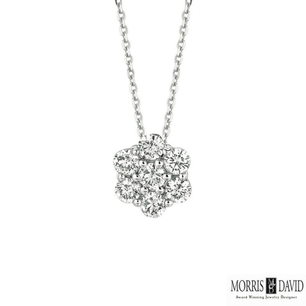 0.33 Carat Natural Diamond Flower Necklace